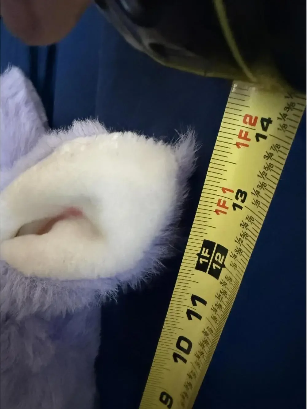 Vintage Funny Kids Purple & White Plush Easter Bunny Toy 13